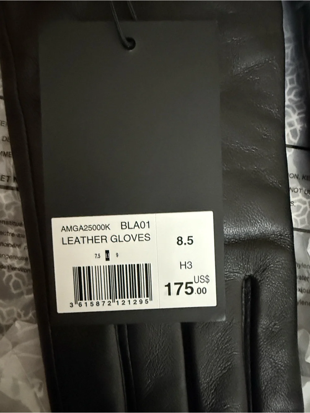 The Kooples Lambskin Black Leather Belted Gloves NIP NWT Sz 8.5 Lg Ret $175